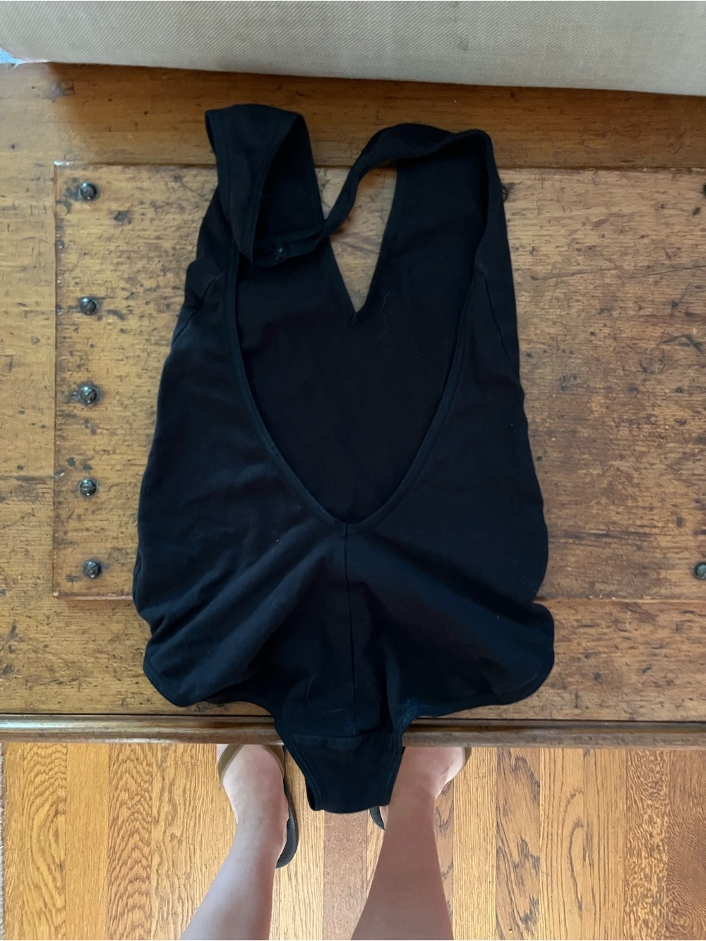 American Apparel V-Tank Low Back Halter Bodysuit
